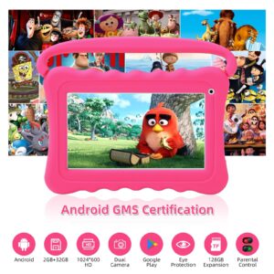 Kids Tablet for Toddlers Learning Tablet for Kids 7 inch 32GB Childrens Tablet with WiFi Dual Camera Shockproof Case Android Tablet with Parent Control Google Play Store YouTube Educational Games
