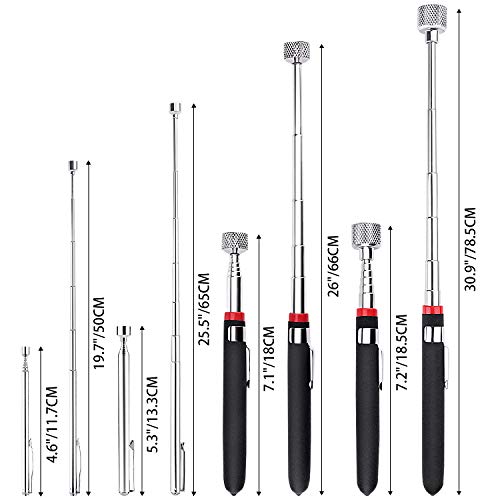 Magnetic Pick Up Tool 4 Pack, Telescopic Magnet Stick (1.5LB 3LB 10LB 15LB) Birthday Gifts for Men, Dad, Husband, Christmas Gifts for Men Him Stocking Stuffers, Boyfriend Husband Dad Gifts,