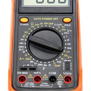 AMTAST Digital Multimeter AC/DC Amp Ohm Voltage Resistance Continuity Capacitance Diode HFE Temp Tester AMT32