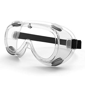 WOOLIKE Safety Goggles Medical Goggles Fit Over Eyeglasses Anti-Fog Safety Glasses Clear Lab Goggles chemistry Protective Eyewear ANSI Z87.1