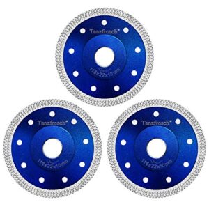 tanzfrosch 4.5 inch diamond saw blade 4.5" cutting disc wheel for cutting porcelain tiles granite marble ceramics works with tile saw and angle grinder (3 pack, blue)