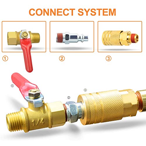 GASHER 12PCS 1/4-Inch Brass Male Industrial Coupler,1/4 Inch NPT Male Threads Size, Quick Connect Air Coupler
