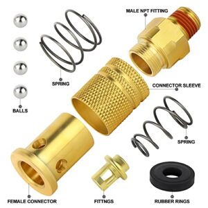 GASHER 12PCS 1/4-Inch Brass Male Industrial Coupler,1/4 Inch NPT Male Threads Size, Quick Connect Air Coupler