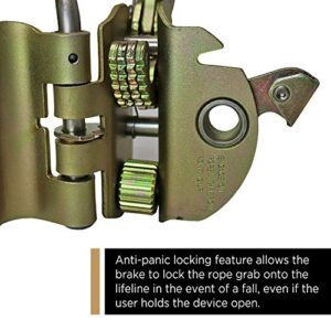 AFP Self-Locking Rope Grab with 2.25 inch Connecting Eye, used with 5/8’’ Lifeline Rope, For Construction, Climbing, Fall-Protection, 310 lb. Capacity (OSHA/ANSI Compliant)