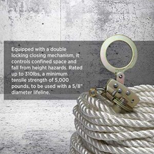 AFP Self-Locking Rope Grab with 2.25 inch Connecting Eye, used with 5/8’’ Lifeline Rope, For Construction, Climbing, Fall-Protection, 310 lb. Capacity (OSHA/ANSI Compliant)