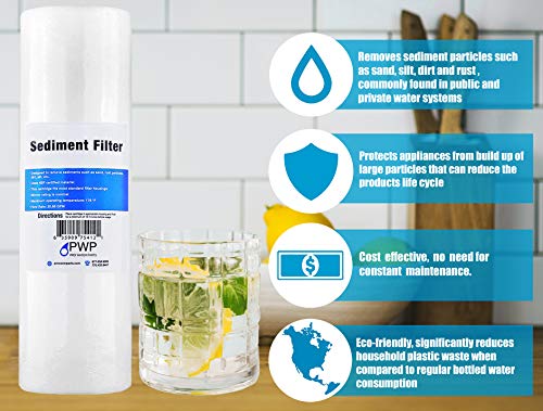 Sediment Melt Blown Water Filter Cartridge Standard 2.5x20" 5 Micron 2 Pack