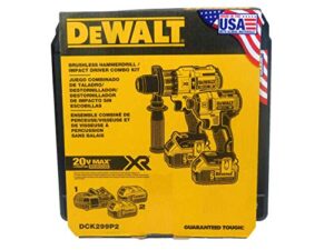 dewalt dck299p2 5.0ah 20v cordless brushless drill 2-tool combo kit