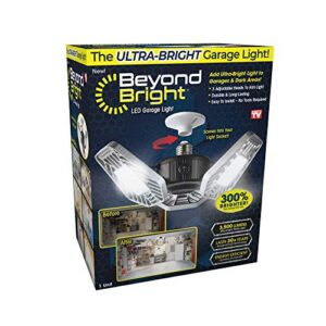 ontel beyond bright led ultra-bright garage light - 3 adjustable panels, energy efficient, easy to install, durable and long-lasting light for garages, warehouses and more