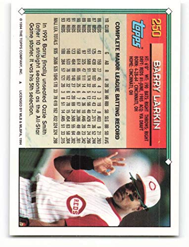 1994 Topps #250 Barry Larkin NM-MT Cincinnati Reds Baseball