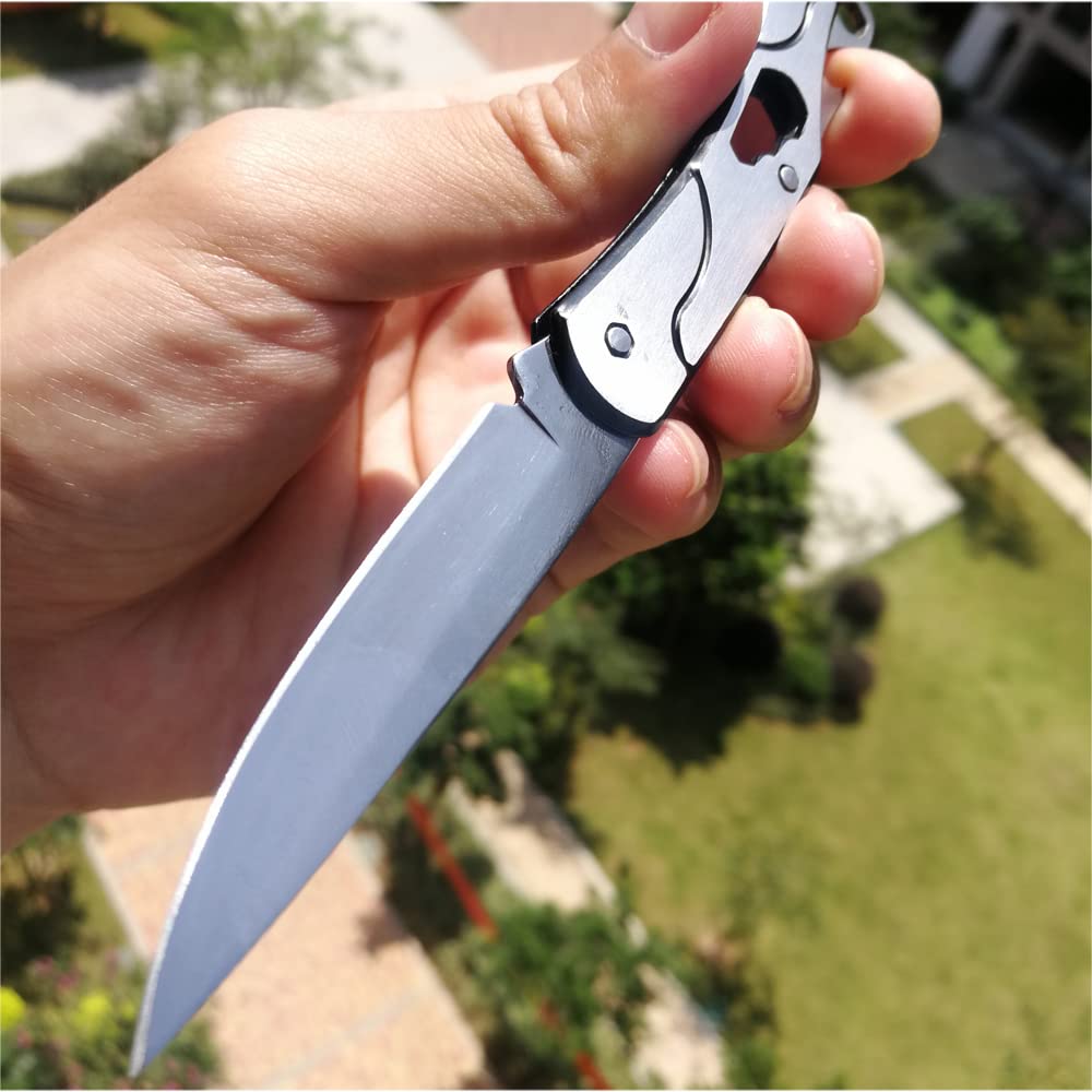 WWZJ Stainless Steel Self-Defense Folding Pocket Knife With Bottle Opener, Mini Knife(4 knives)
