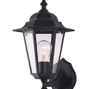 YaoKuem Outdoor Wall Lantern, Wall Sconce as Porch Lighting Fixture, E26 Base 60W Max, Metal Housing Plus Glass, Wet Location Rated, Bulbs not Included