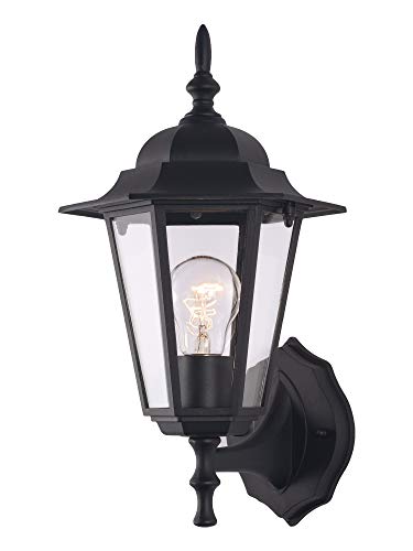 YaoKuem Outdoor Wall Lantern, Wall Sconce as Porch Lighting Fixture, E26 Base 60W Max, Metal Housing Plus Glass, Wet Location Rated, Bulbs not Included