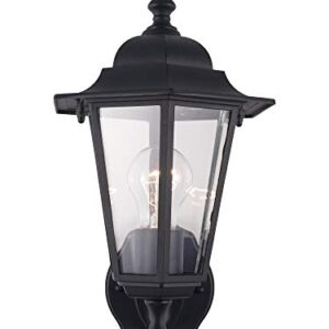 YaoKuem Outdoor Wall Lantern, Wall Sconce as Porch Lighting Fixture, E26 Base 60W Max, Metal Housing Plus Glass, Wet Location Rated, Bulbs not Included