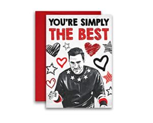 you're simply the best david rose valentine’s day card, anniversary card, birthday card, colored pencil 5x7 inches w/envelope