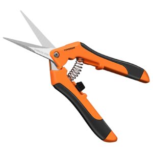 vivosun 12-pack 6.5 inch gardening scissors hand pruner pruning shear with straight stainless steel blades orange