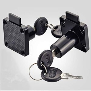 Cabinet Drawer Lock,Mailbox Lock, Model CT-138-22,for Fixing Important Documents and Drawers (Opening Diameter 0.75inch/19MM), Suitable for Door Panels with A Thickness of 17 mm-22 mm. 2 PCS [Black]