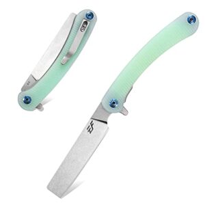 eafengrow ef939 folding pocket knife d2 steel blade g10 handle edc tool knife for camping survival and outdoor (jade)