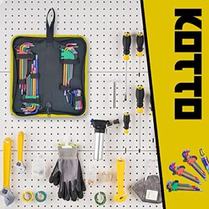 KOTTO Hex Key Allen Wrench Set, Metric, Imperial, Torx, Star Long Arm Ball End Set Tools, Industrial Grade with Storage Bag