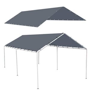 strong camel outdoor 10x20 replacement canopy roof cover outdoor carport covers (grey)