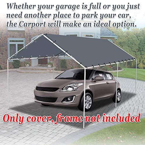 Strong Camel Outdoor 10x20 Replacement Canopy Roof Cover Outdoor Carport Covers (Grey)