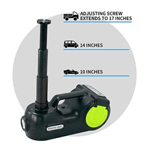 E-HEELP Electric Car Jack Kit 5Ton 12V Car Jack Hydraulic (Lifting Range: 6.1-20.86 inch) with Impact Wrench & Inflator for Car SUV Sedan MPV with LCD & Tire Pressure Display