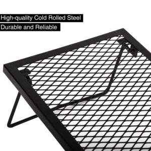 REDCAMP Folding Campfire Grill Heavy Duty Steel Grate, Portable Camp Fire Cooking Racks for Over Fire Pit