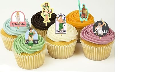 12 Greek Gods Party Cupcake Toppers Food picks