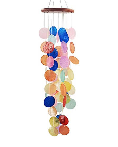 Capiz Shell Wind Chimes Outdoor, Outdoor Memorial Wind Chimes, Sympathy Wind Chimes Gifts for Patio, Garden, Yard Decoration