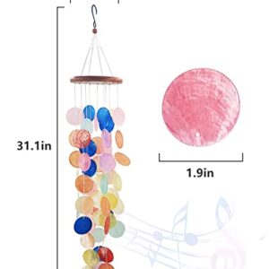 Capiz Shell Wind Chimes Outdoor, Outdoor Memorial Wind Chimes, Sympathy Wind Chimes Gifts for Patio, Garden, Yard Decoration