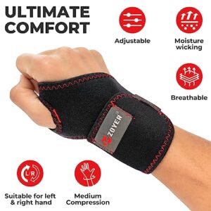 ZOYER Carpal Tunnel Wrist Brace Night Support, Breathable and Comfortable Wrist Compression Sleeve, Reversible Wrist Wrap for Tendonitis, Arthritis, Workout Wrist Support for Women and Men