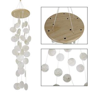 Capiz Shell Wind Chimes Outdoor, Outdoor Large Memorial Wind Chimes, Sympathy Wind Chimes Gifts for Patio, Garden, Yard Decoration, White