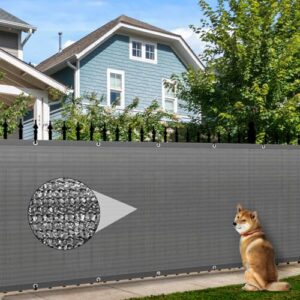 sekkvy 3' x 16.4' heavy duty privacy screen fence, 90% blockage mesh shade net cover for garden, wall, chain link fence (grey)