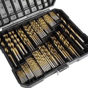 Yaegoo Titanium Twist Drill Bit Set High Speed Steel for Steel, Wood, Plastic, Metal, Copper, Aluminum Alloy with Storage Case (230 PCS)