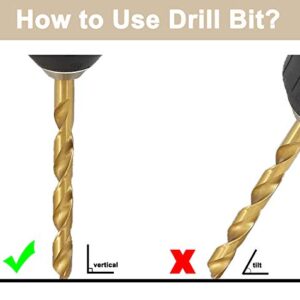 Yaegoo Titanium Twist Drill Bit Set High Speed Steel for Steel, Wood, Plastic, Metal, Copper, Aluminum Alloy with Storage Case (230 PCS)