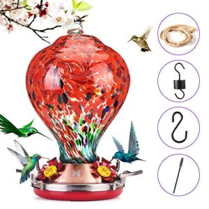 HLHyperLink Hummingbird Feeders for Outdoors - Hummingbird Feeder with Ant Moat and Bee Baffles for Outdoor Garden Patio Porch Backyard Decor