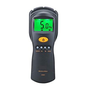 wood moisture meter, lumber damp detector, moisture content tester with lcd display, range 2%～70%, suitable for measuring the containing water of wood, bamboo, paper & herbals