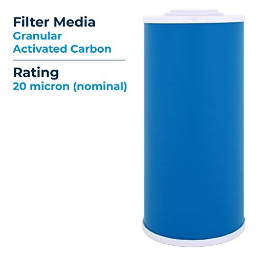 SpiroPure SP-GAC-BB 10x4.5 20 Micron Coconut Shell Granular Activated Carbon (GAC) Water Filter Cartridge GAC-BB 155153-43 (Case of 6)