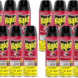 Raid Ant & Roach Killer Lemon Scent, 17.5 OZ (12)