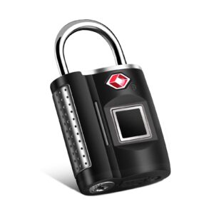fingerprint lock, tsa approved smart digital locker lock for gym, luggage, travel, house door, suitcase, backpack, school, bike,office, keyless