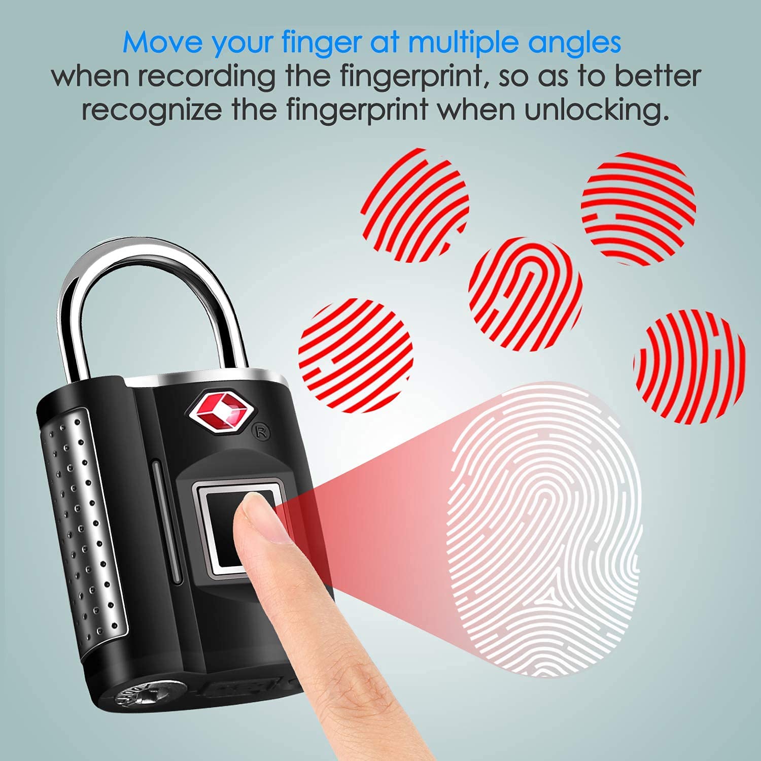 Fingerprint Lock, TSA Approved Smart Digital Locker Lock for Gym, Luggage, Travel, House Door, Suitcase, Backpack, School, Bike,Office, Keyless