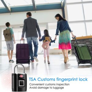 Fingerprint Lock, TSA Approved Smart Digital Locker Lock for Gym, Luggage, Travel, House Door, Suitcase, Backpack, School, Bike,Office, Keyless