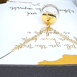 Mustard Seed Necklace for women in gold, 14K gold-filled with hand blown glass globe/ball