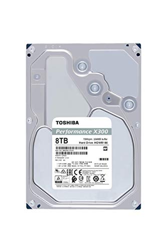 Toshiba X300 8TB Performance & Gaming 3.5-Inch Internal Hard Drive – CMR SATA 6 GB/s 7200 RPM 256 MB Cache - HDWR180XZSTA
