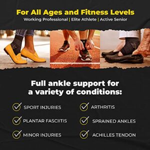 Ankle Brace for Women and Men - Adjustable Strap for Arch Support - Plantar Fasciitis Brace for Sprained Ankle Achilles Tendonitis Pain and Injured Foot - Breathable Copper Infused Nylon (X-Large)