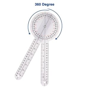 Ultrassist Premium Goniometer Set (3 Pieces), 360 Degree 6", 8", 12" Complete Set, Measuring Tool