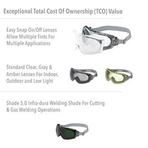 Honeywell Uvex Stealth OTG Safety Goggles with Clear HydroShield Anti-Fog Lens & Fabric Headband (S3970HSF)