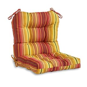 greendale home fashions 38'' x 21'' outdoor seat/back chair cushion, 1 count (pack of 1), cinnamon stripe