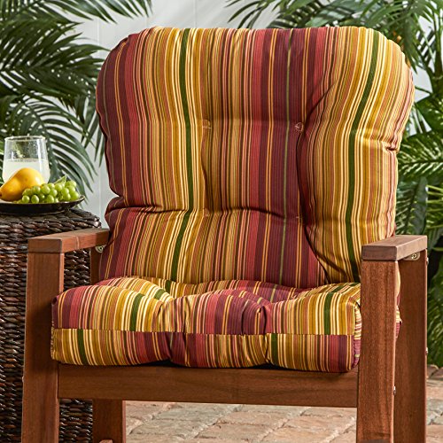 Greendale Home Fashions 38'' x 21'' Outdoor Seat/Back Chair Cushion, 1 Count (Pack of 1), Cinnamon Stripe