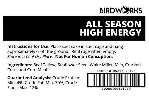 Heath Outdoor Products DDB1-18 All Season High Energy Suet Cake, Case of 18.