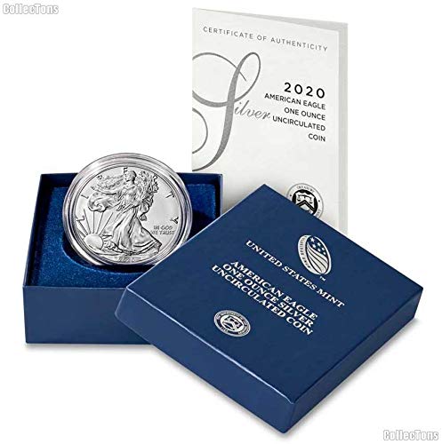 2020 W Proof American Silver Eagle in Box with COA Dollar US Mint Uncirculated